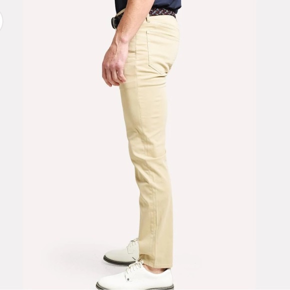 G/Fore Core 5 Pocket Tan Golf Pants 34x33 Brushed Cotton/Modal - Picture 5 of 11